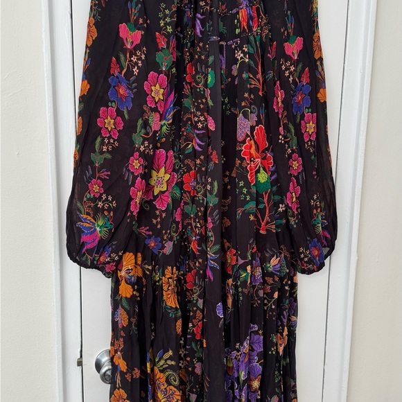 FARM Rio Dresses & Skirts - FARM Rio Black Maxi Dress with Vibrant Floral Print